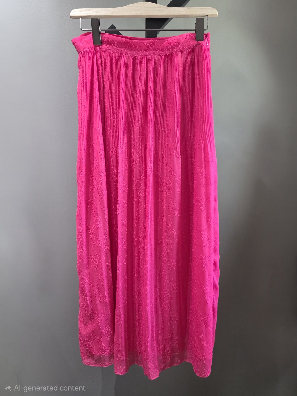 H&M Hot Pink Maxi Skirt - Flowing Pleated Silhouette